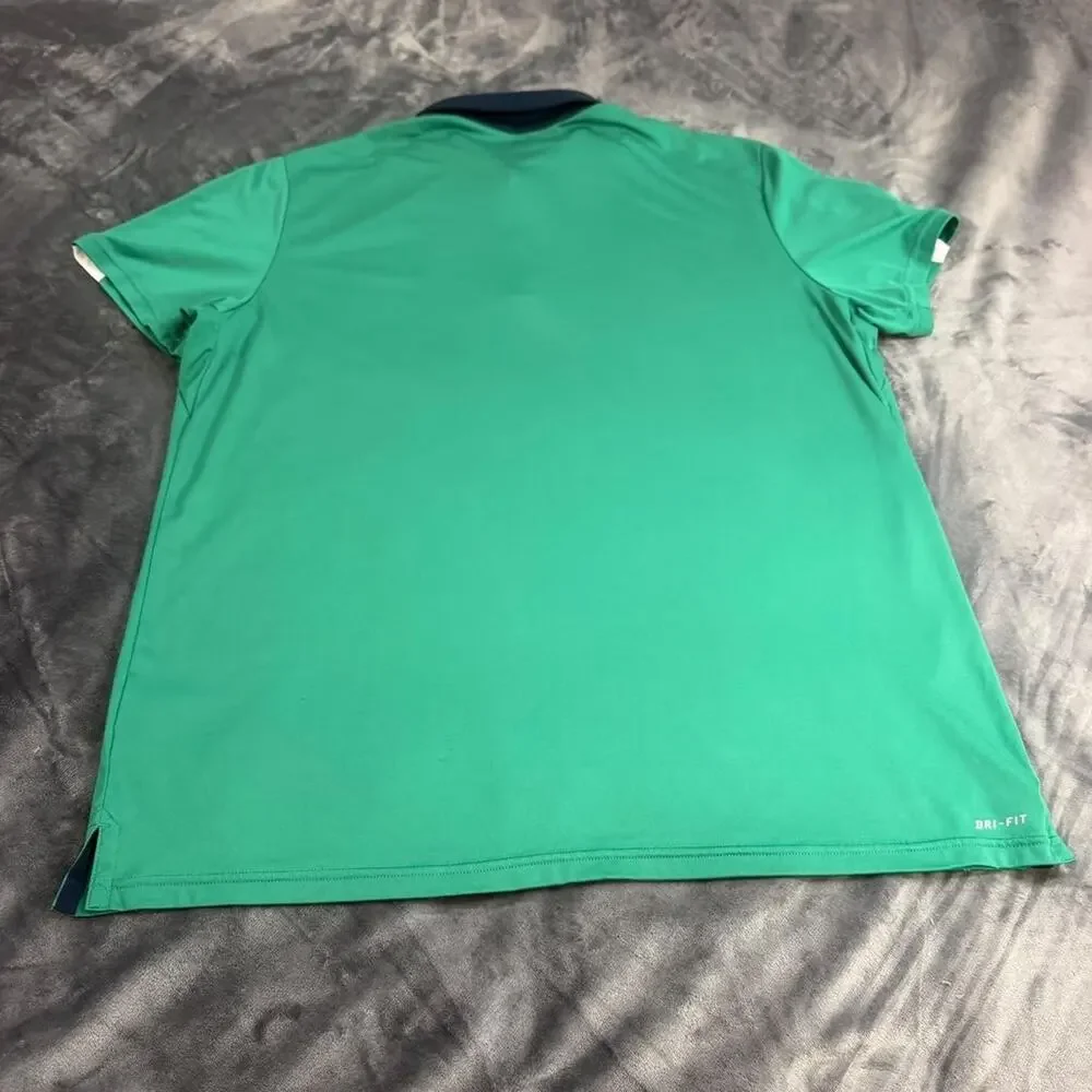 Nike Team Court Polo Performance Mens Sz XL Green Dri Fit